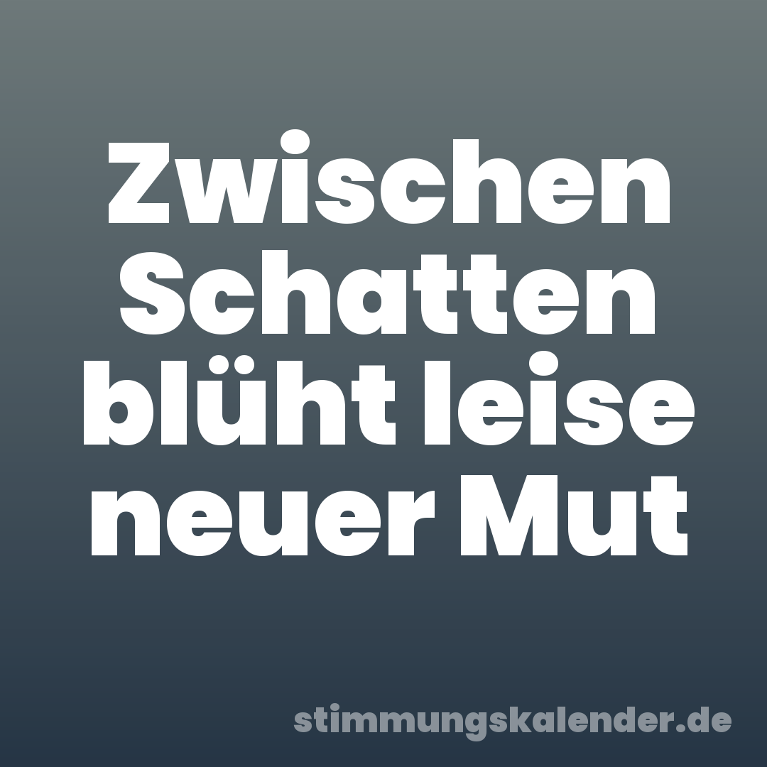 Zwischen Schatten blüht leise neuer Mut