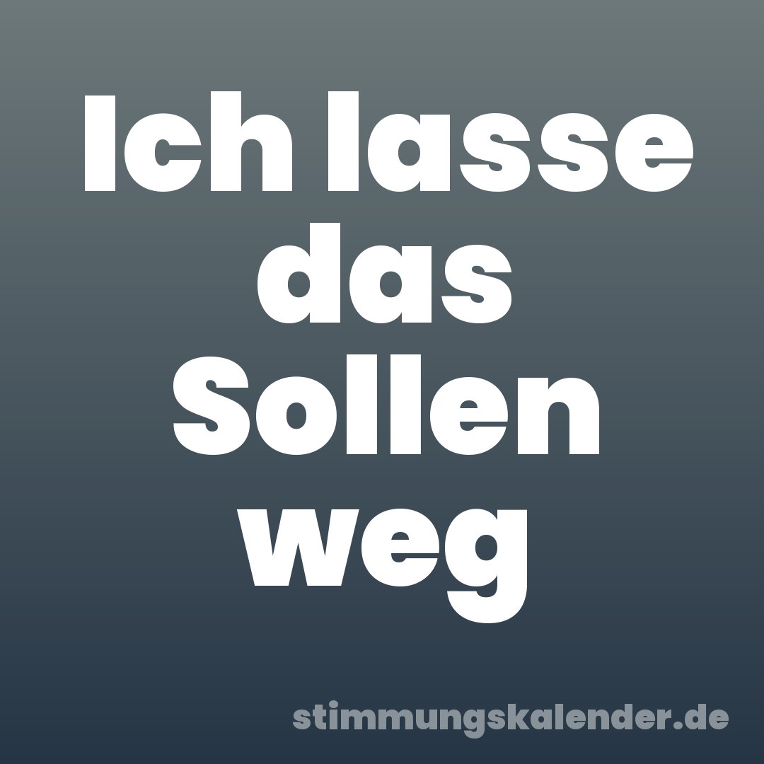Ich lasse das Sollen weg