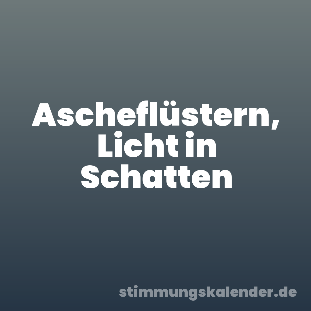 Ascheflüstern, Licht in Schatten