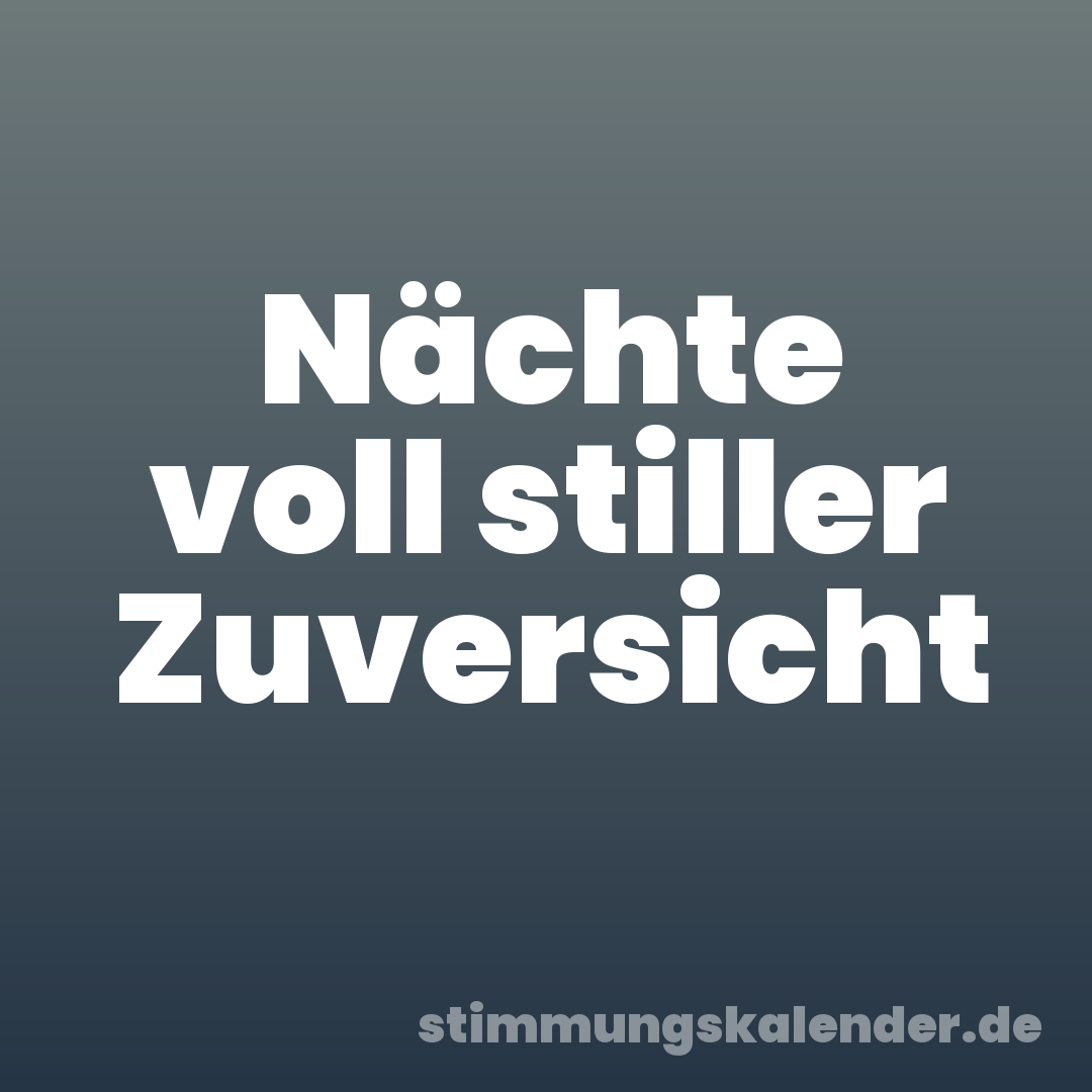 Nächte voll stiller Zuversicht