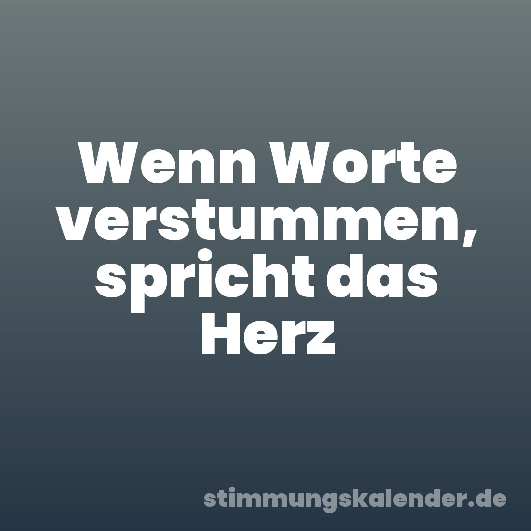 Wenn Worte verstummen, spricht das Herz