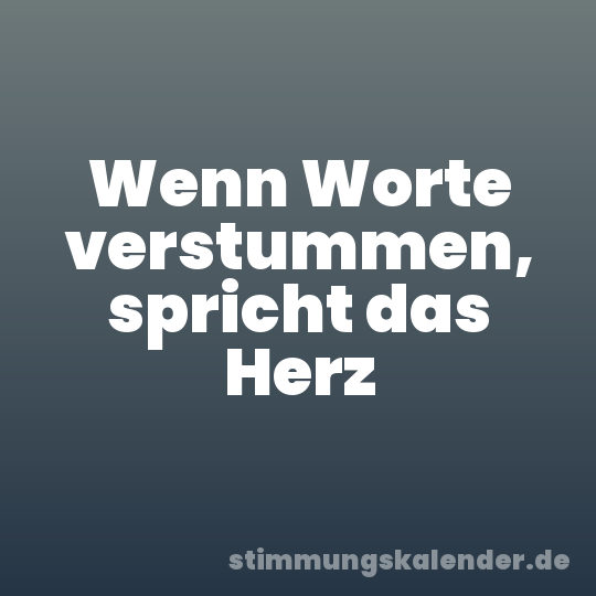 Wenn Worte verstummen, spricht das Herz