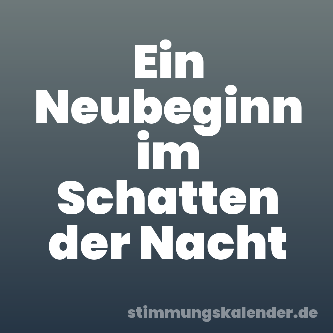 Ein Neubeginn im Schatten der Nacht