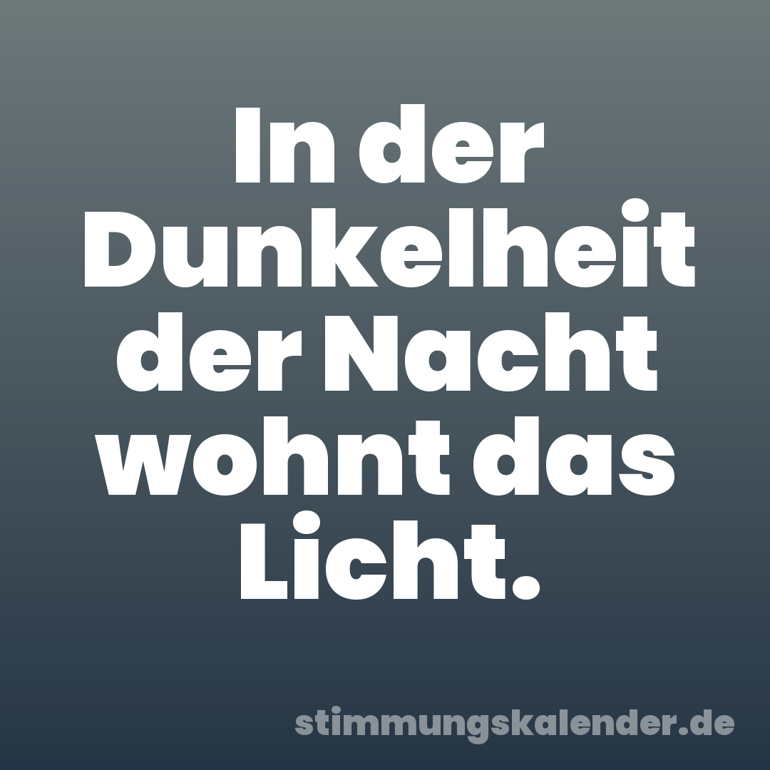 In der Dunkelheit der Nacht wohnt das Licht.