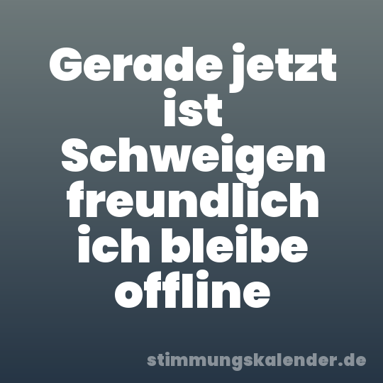 Gerade jetzt ist Schweigen freundlich ich bleibe offline