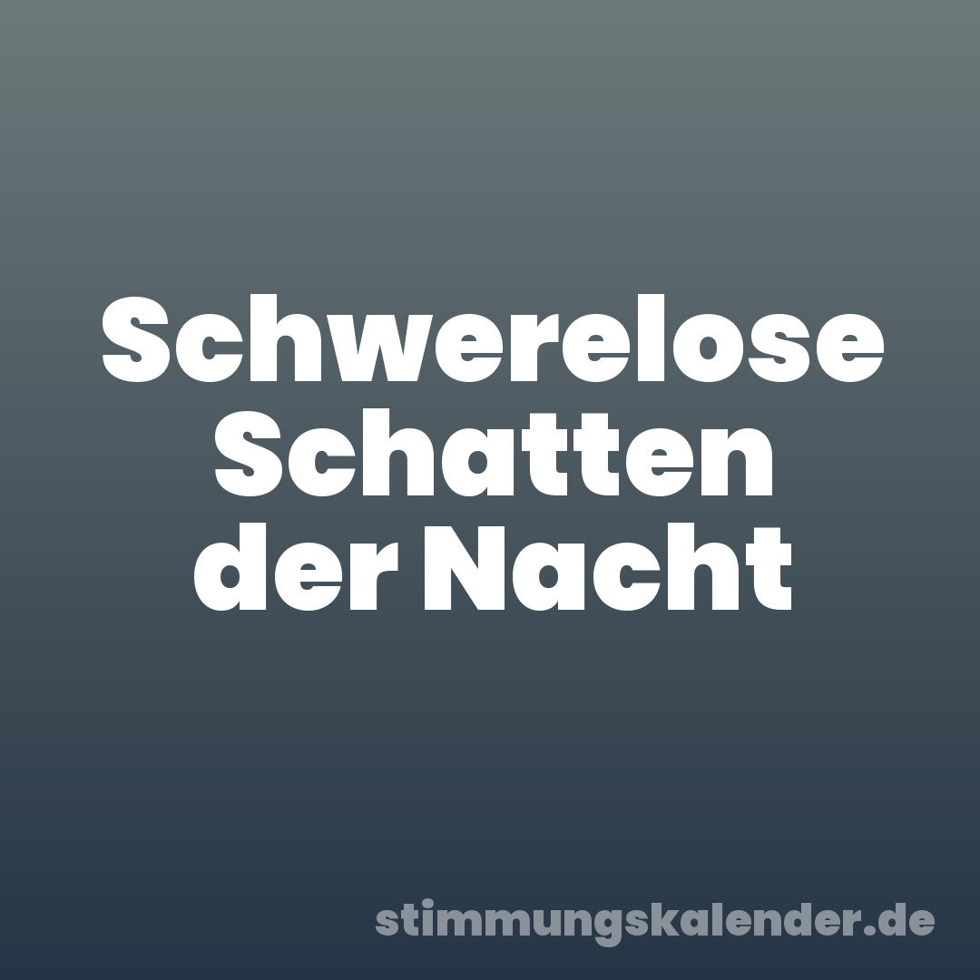 Schwerelose Schatten der Nacht