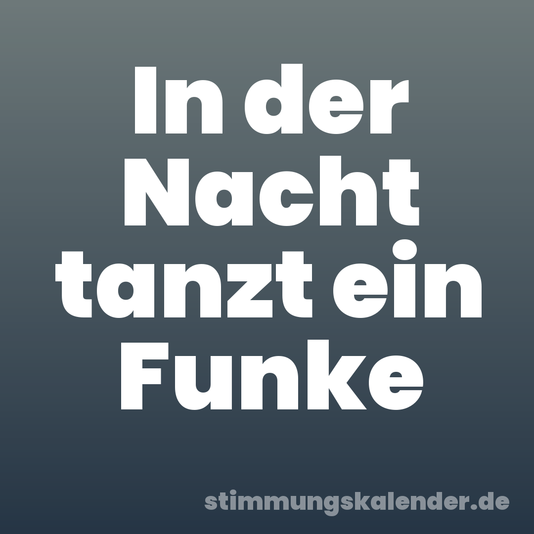 In der Nacht tanzt ein Funke