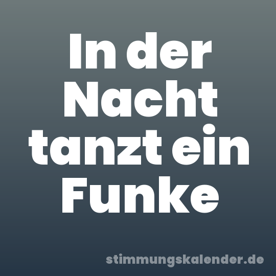 In der Nacht tanzt ein Funke