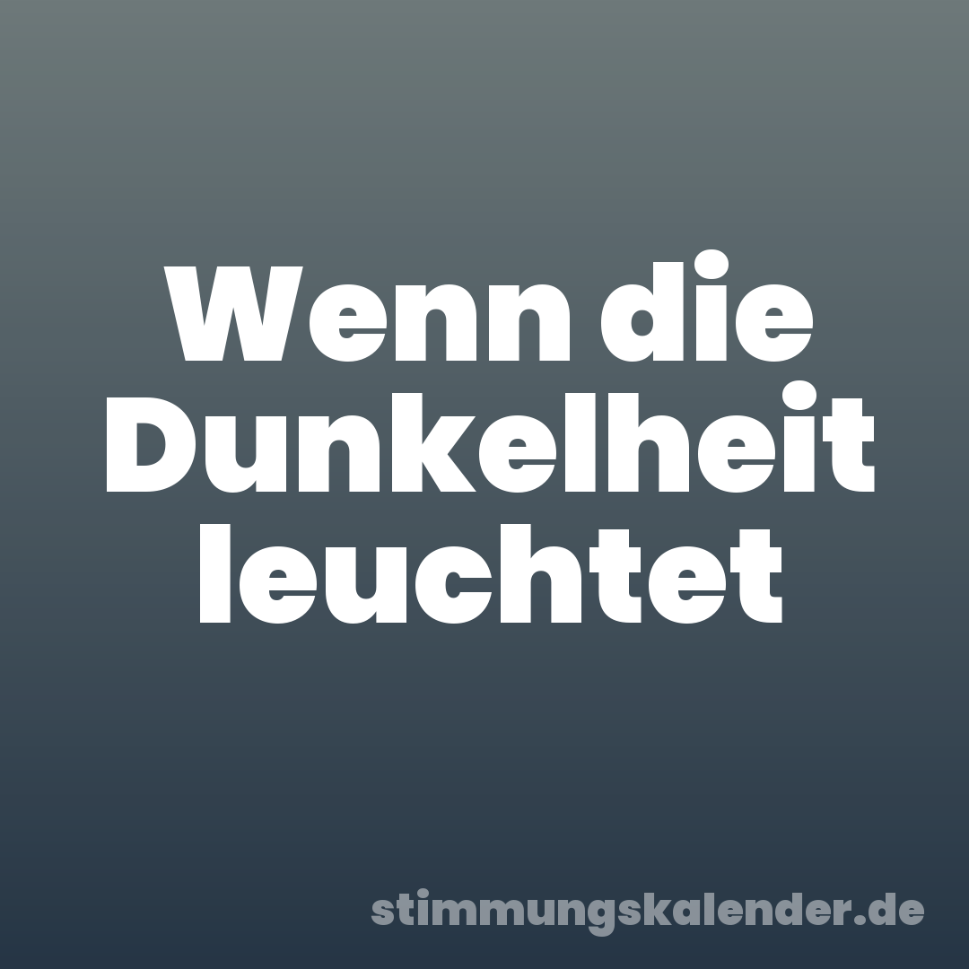 Wenn die Dunkelheit leuchtet