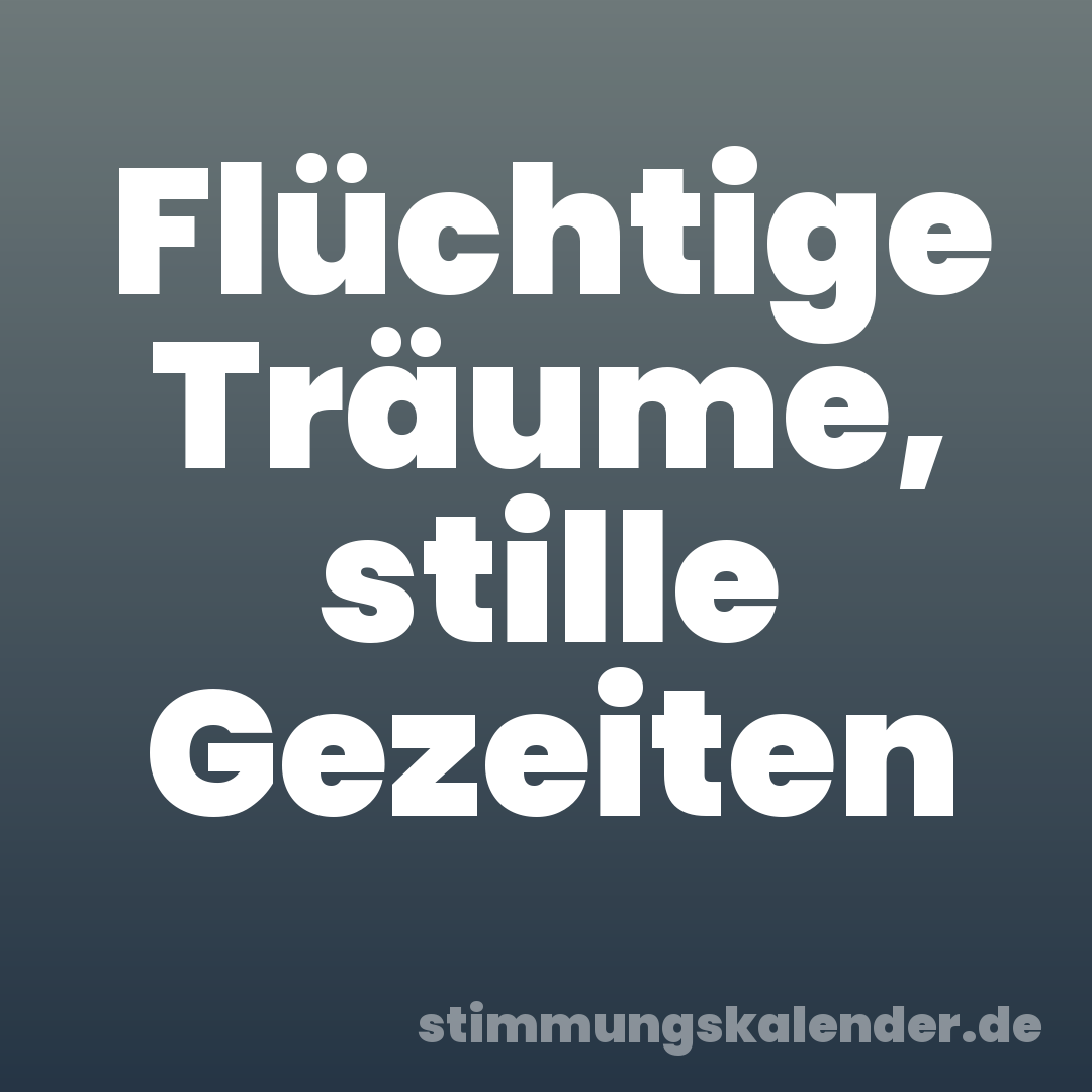 Flüchtige Träume, stille Gezeiten