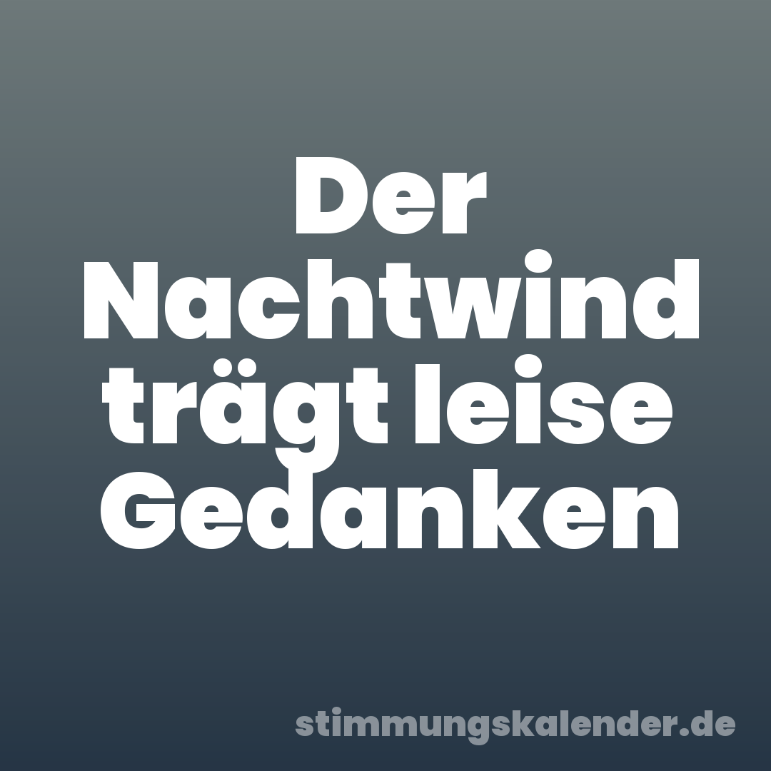 Der Nachtwind trägt leise Gedanken