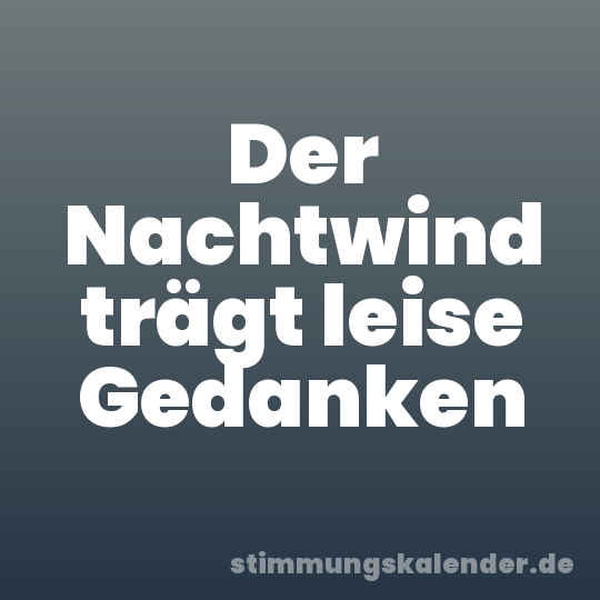 Der Nachtwind trägt leise Gedanken