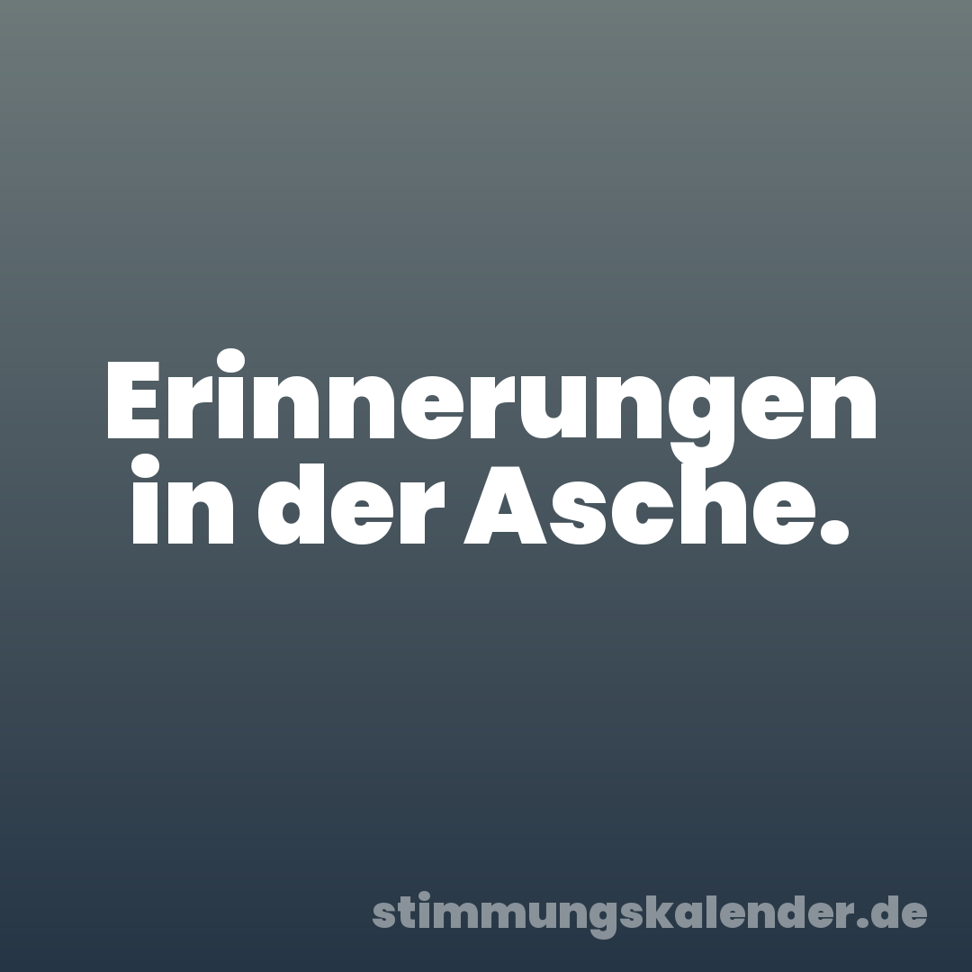 Erinnerungen in der Asche.
