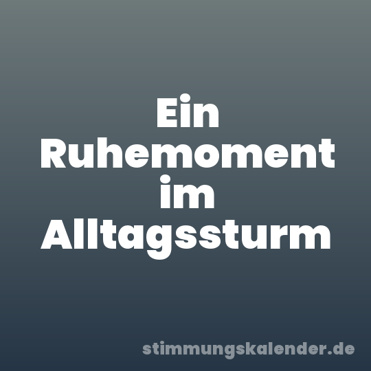 Ein Ruhemoment im Alltagssturm