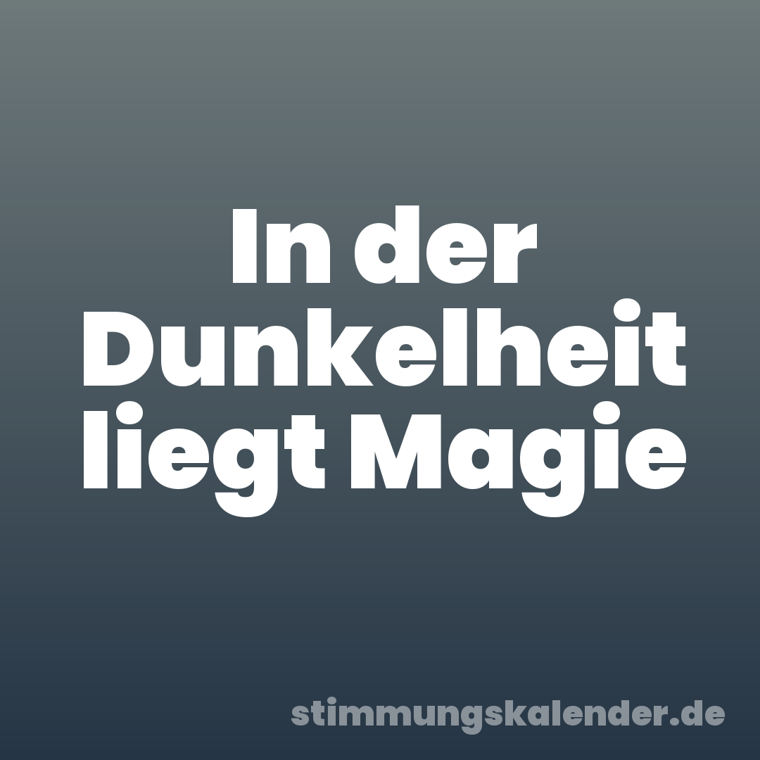 In der Dunkelheit liegt Magie
