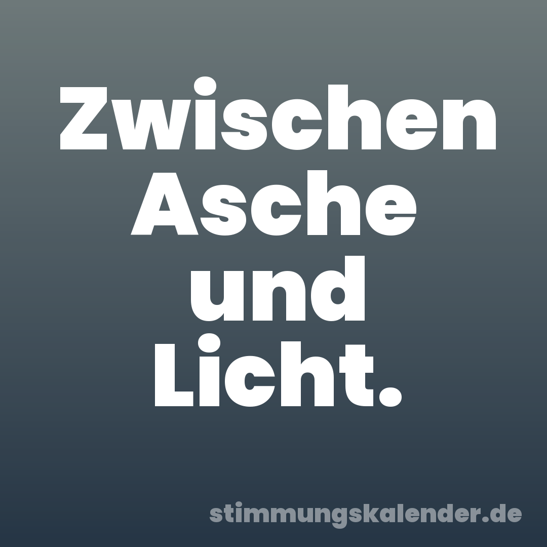 Zwischen Asche und Licht.