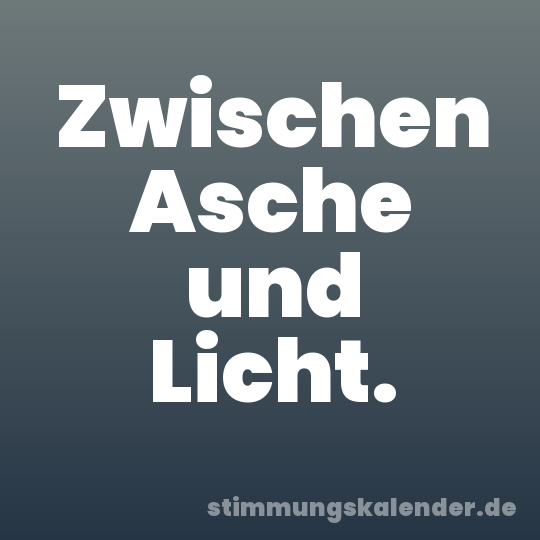 Zwischen Asche und Licht.