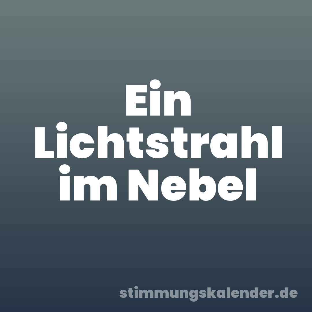 Ein Lichtstrahl im Nebel