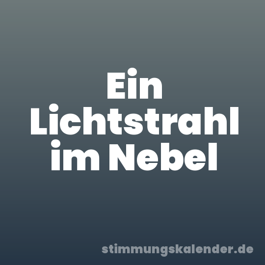 Ein Lichtstrahl im Nebel