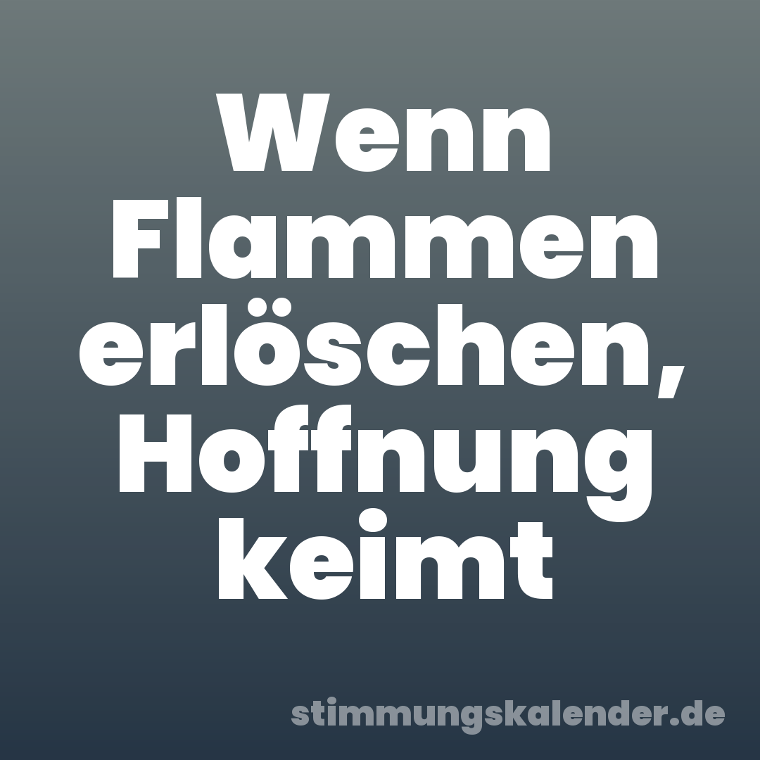 Wenn Flammen erlöschen, Hoffnung keimt