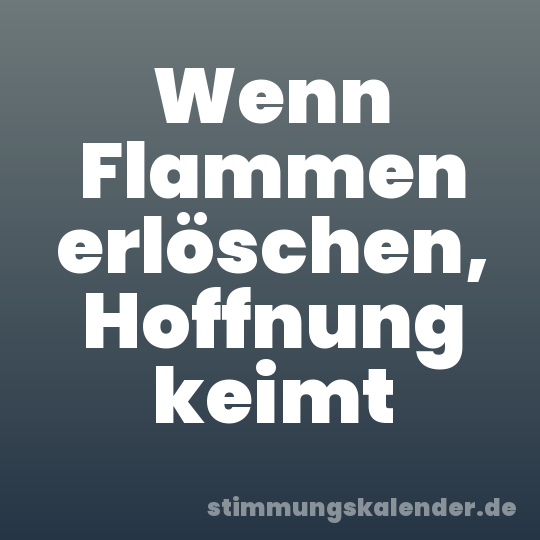 Wenn Flammen erlöschen, Hoffnung keimt