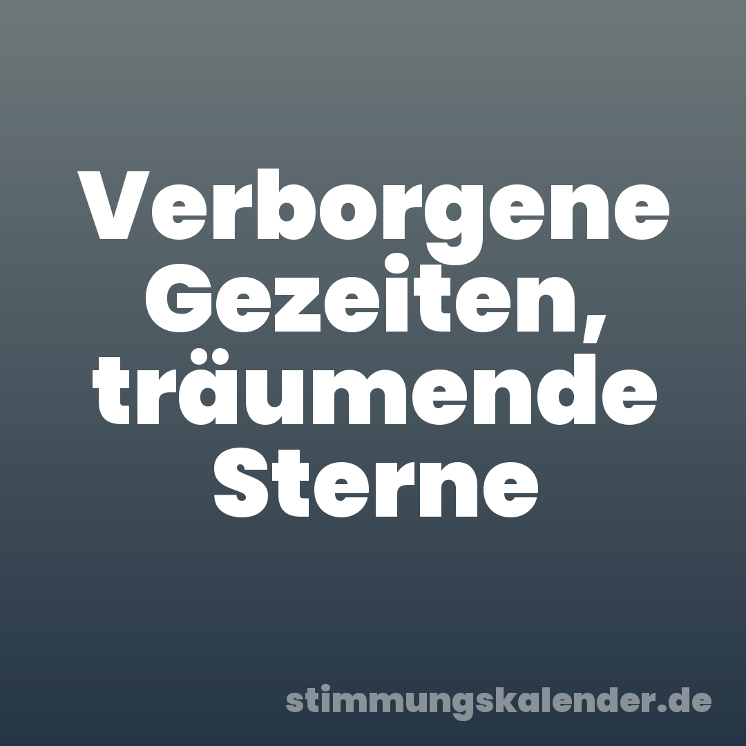 Verborgene Gezeiten, träumende Sterne