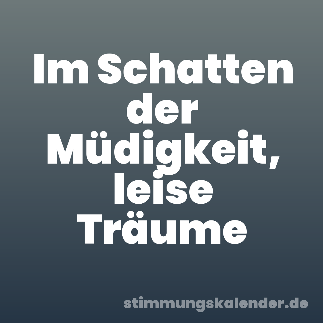Im Schatten der Müdigkeit, leise Träume