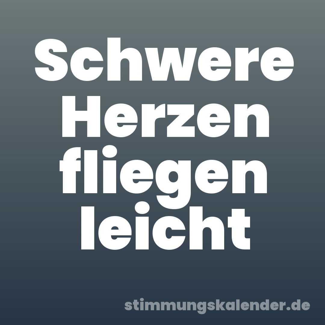 Schwere Herzen fliegen leicht