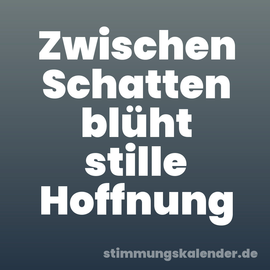 Zwischen Schatten blüht stille Hoffnung