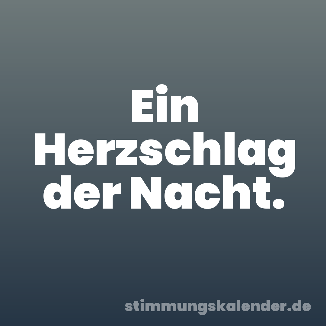Ein Herzschlag der Nacht.