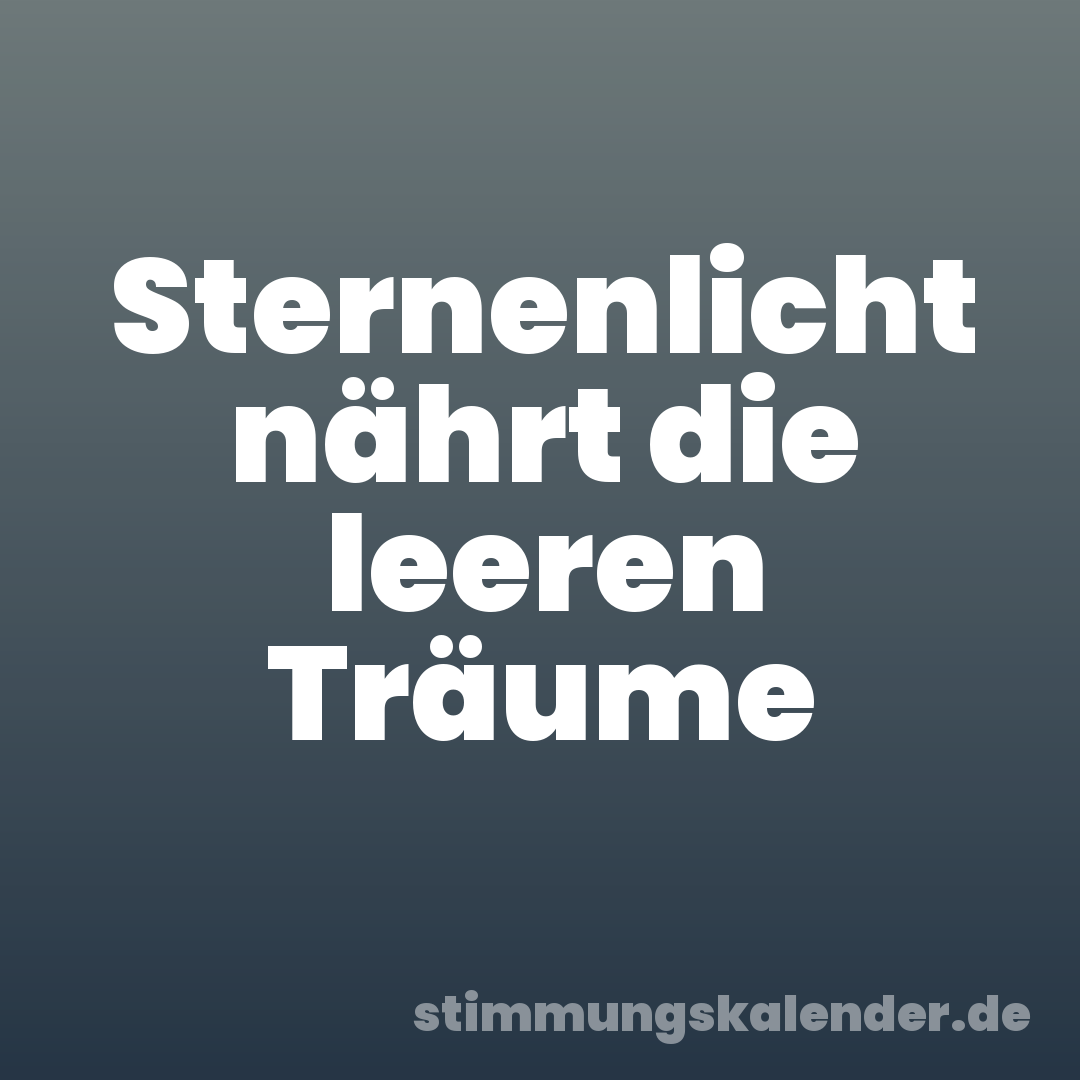 Sternenlicht nährt die leeren Träume