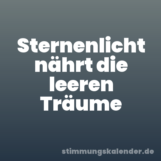 Sternenlicht nährt die leeren Träume