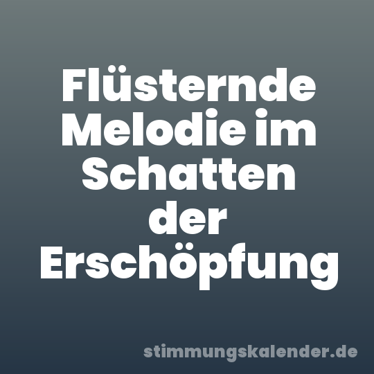Flüsternde Melodie im Schatten der Erschöpfung