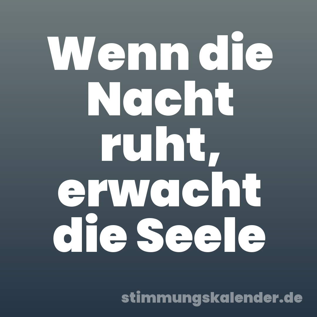 Wenn die Nacht ruht, erwacht die Seele