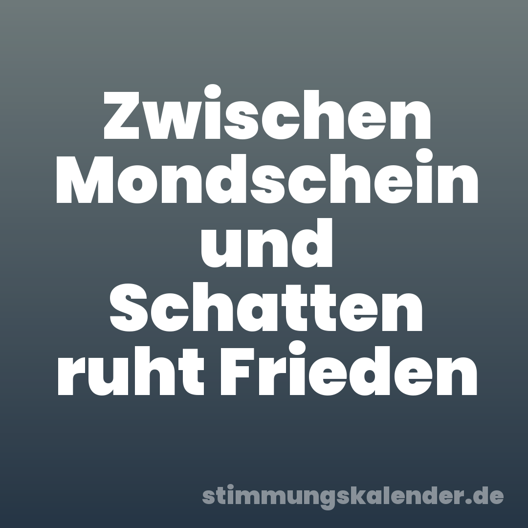 Zwischen Mondschein und Schatten ruht Frieden