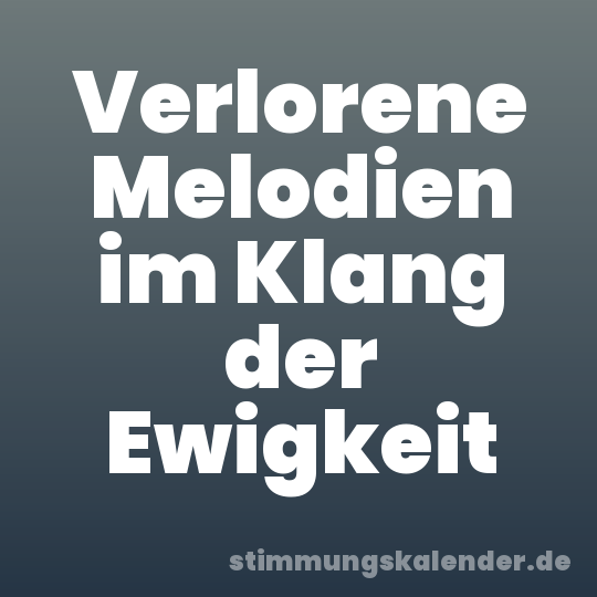 Verlorene Melodien im Klang der Ewigkeit