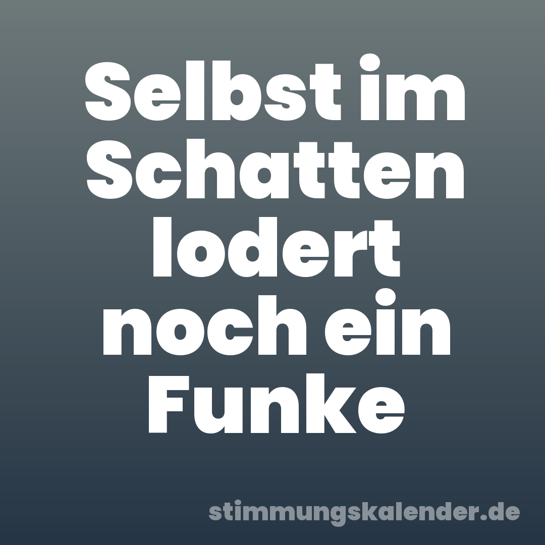 Selbst im Schatten lodert noch ein Funke