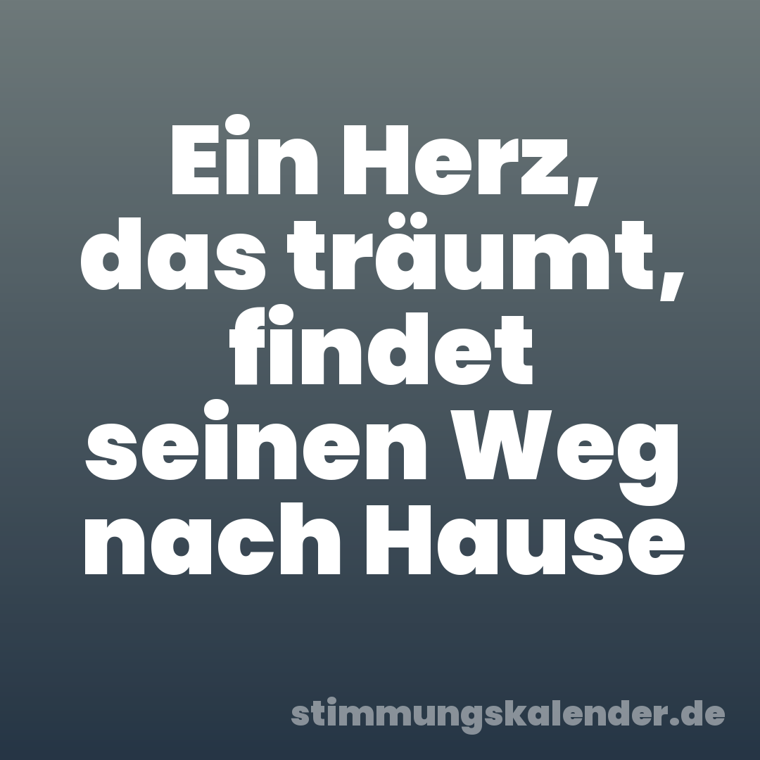 Ein Herz, das träumt, findet seinen Weg nach Hause