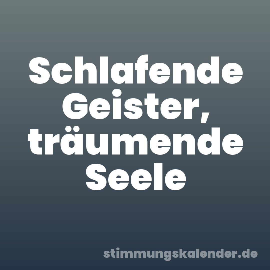 Schlafende Geister, träumende Seele