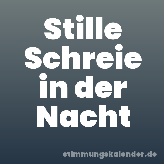 Stille Schreie in der Nacht