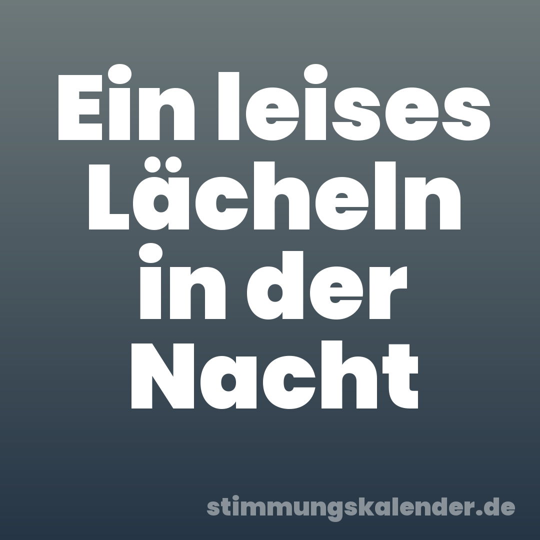 Ein leises Lächeln in der Nacht