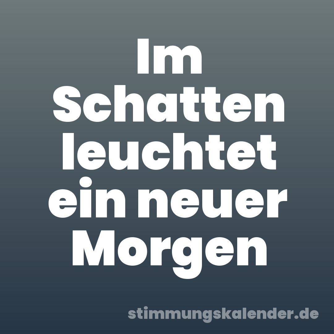 Im Schatten leuchtet ein neuer Morgen