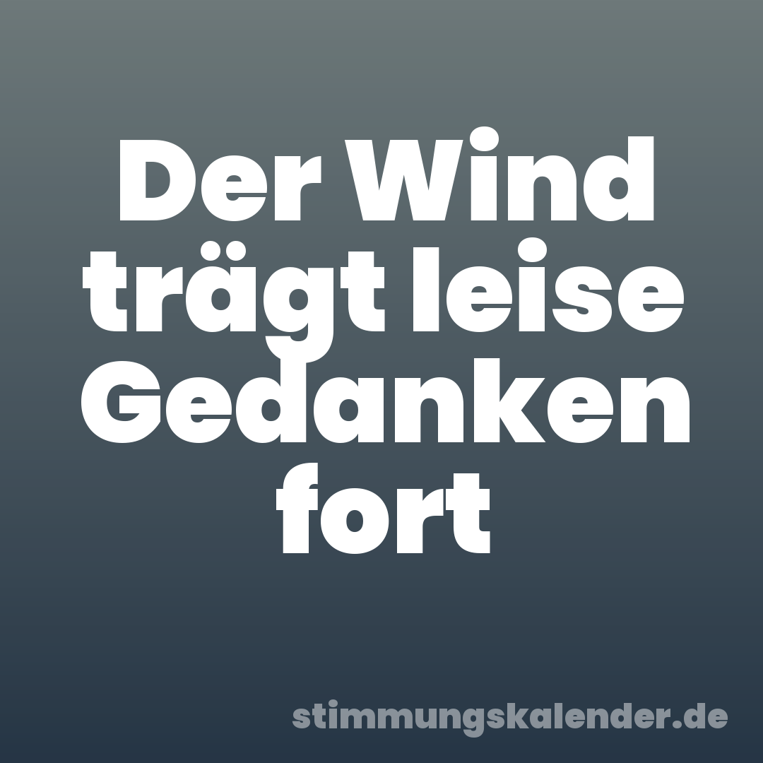 Der Wind trägt leise Gedanken fort