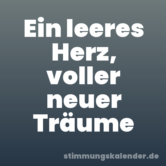 Ein leeres Herz, voller neuer Träume