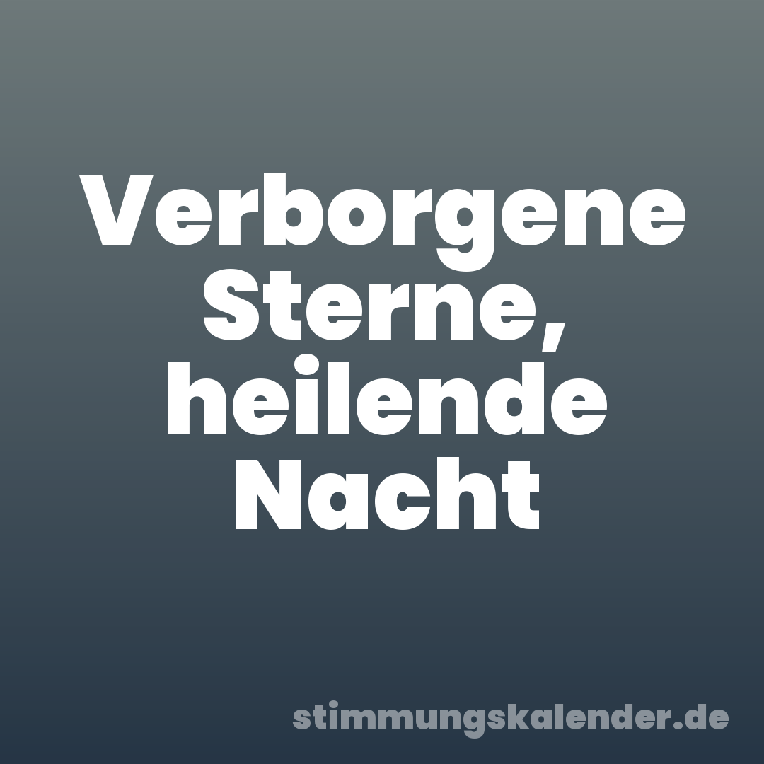 Verborgene Sterne, heilende Nacht