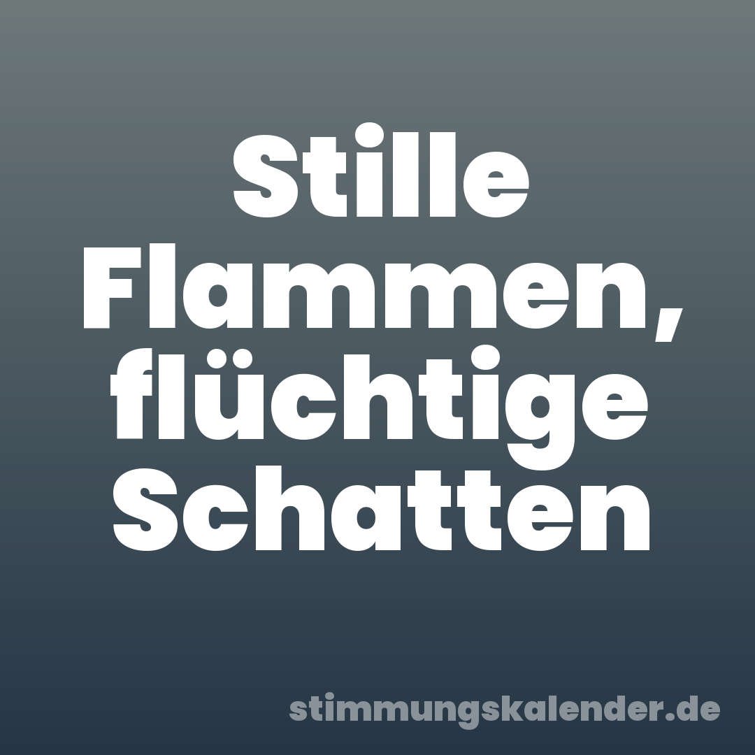 Stille Flammen, flüchtige Schatten