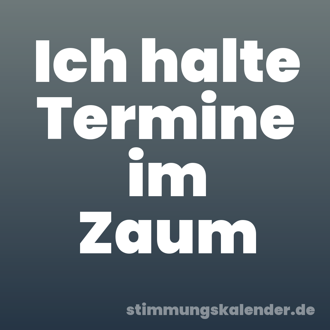 Ich halte Termine im Zaum