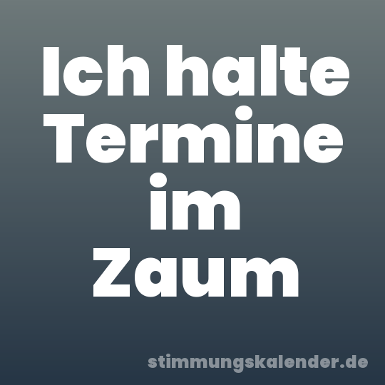 Ich halte Termine im Zaum
