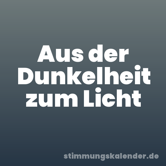 Aus der Dunkelheit zum Licht