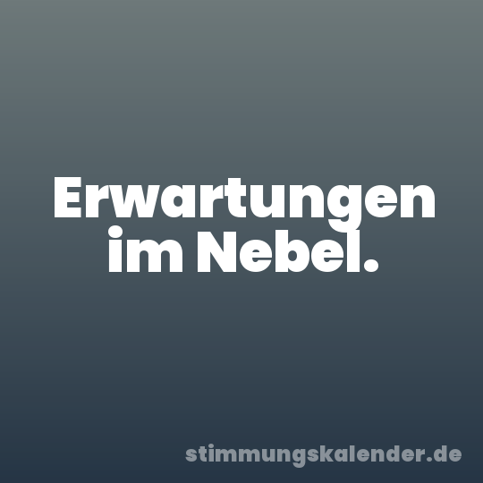 Erwartungen im Nebel.